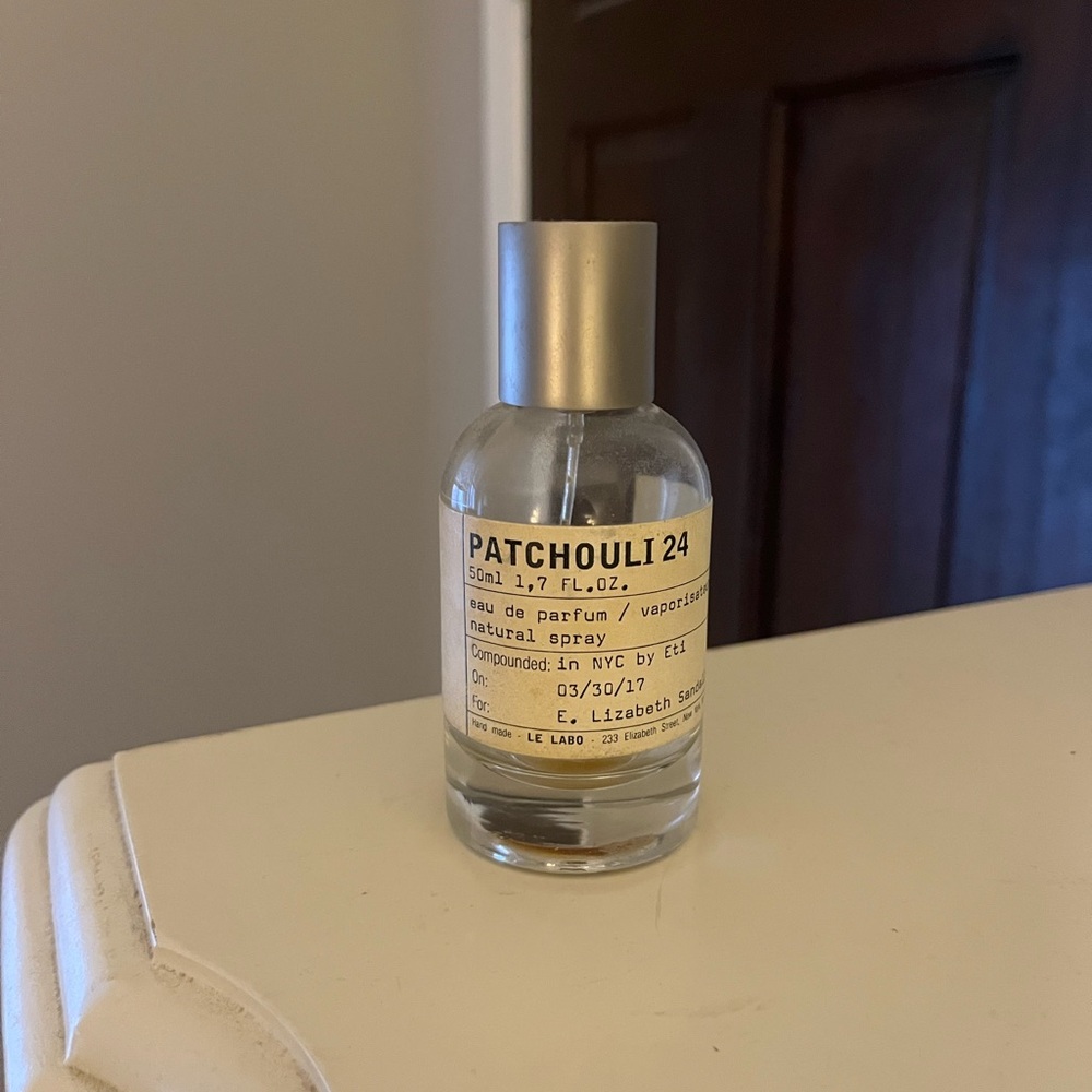 Empty Patchouli 24 Le Labo bottle